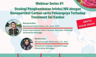 WEBINAR SERIES #1 | STRATEGI PENGHAMBATAN INFEKSI HIV DENGAN NANOPARTIKEL KARBON SERTA PELUANGNYA TERHADAP TREATMENT SEL KANKER | UNIVERSITAS AIRLANGGA