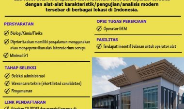 [KESEMPATAN PLATINUM] Open Call Tahap #1 | Operator Alat Laboratorium BRIN | Laboratorium Karakterisasi Lanjut: Gunung Kidul, Yogyakarta