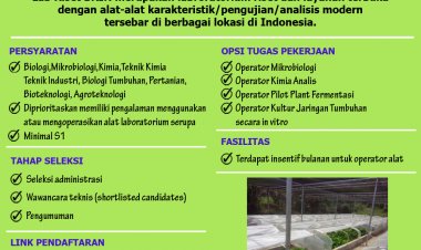 [KESEMPATAN PLATINUM] Open Call Tahap #1 | Operator Alat Laboratorium BRIN | Laboratorium Bioteknologi Serpong