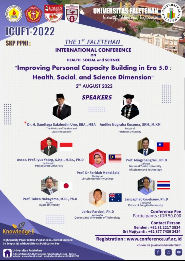 [2-3 Agustus 2022] The 1st Faletehan International Conference on Health, Social, and Science (ICHSSE 2022)