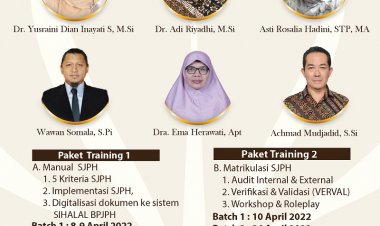 [April 2022] TRAINING DAN PRAKTEK PENYUSUNAN MANUAL & PENERAPAN SISTEM JAMINAN PRODUK HALAL (SJPH) BAGI PENYELIA HALAL