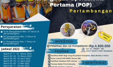 [April-Juni 2022] ONLINE TRAINING PENGAWAS OPERASIONAL PERTAMA PERTAMBANGAN BNSP