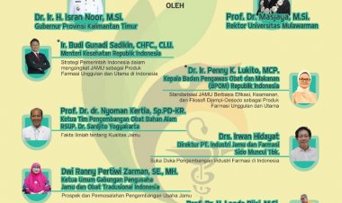 [Mei 2022] | XV Mulawarman Pharmaceutical Conference Hari Jamu Nasional ke-14. Seminar Nasional “ Prospek dan Aksi Pengembangan ‘JAMU’ sebagai Produk Farmasi Unggulan dan Utama di Indonesia Berbasis Efikasi, keamanan, serta Filosofi DJAMPI-OESODO”