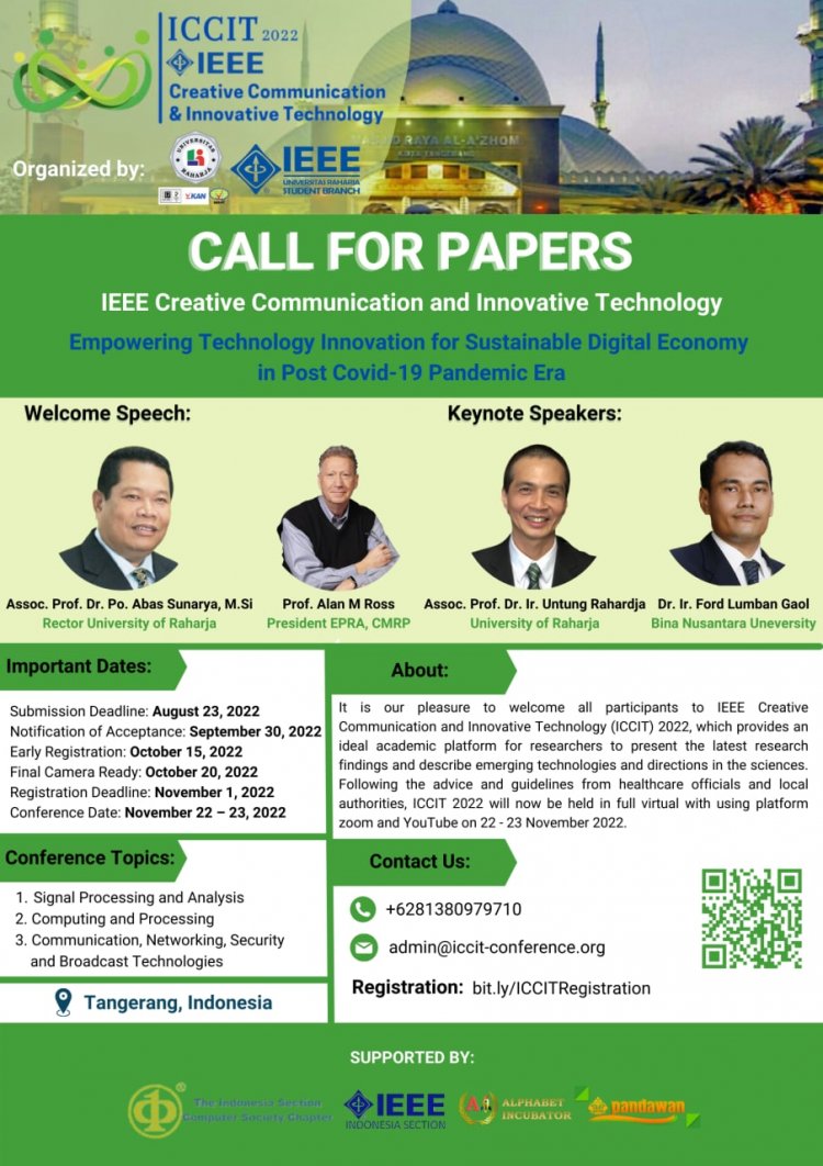 [November 2022] IEEE Creative Communication and Innovative Technology  (ICCIT 2022)