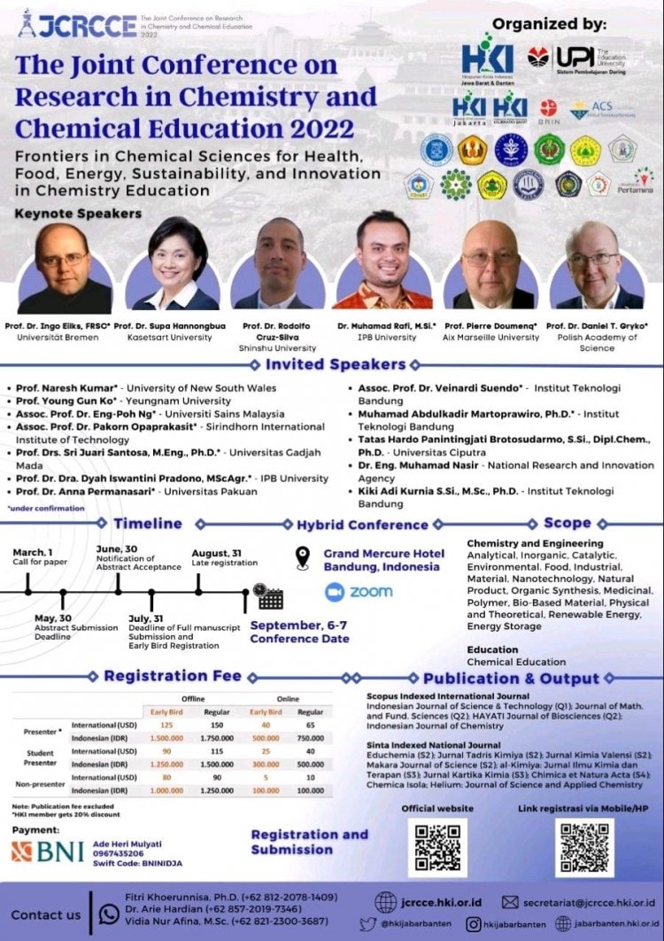 [September 2022] The Joint Conference on Research in Chemistry and Chemical Education