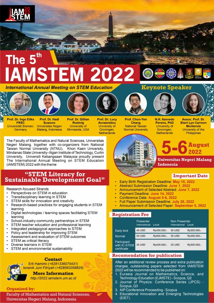 [Agustus 2022] The 5th International Annual Meeting on STEM Education 2022 | STEM LIteracy for Sustainable Development