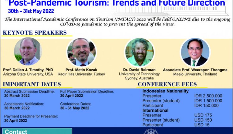 [Mei 2022] International Academic Conference on Tourism (INTACT) 2022