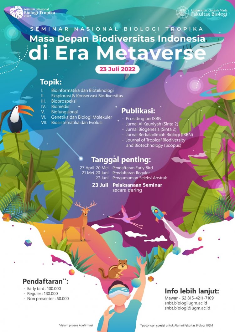 [23 Juli 2022] Seminar Nasional Biologi Tropika VI 2022 | Masa Depan Biodiversitas Indonesia di Era Metaverse