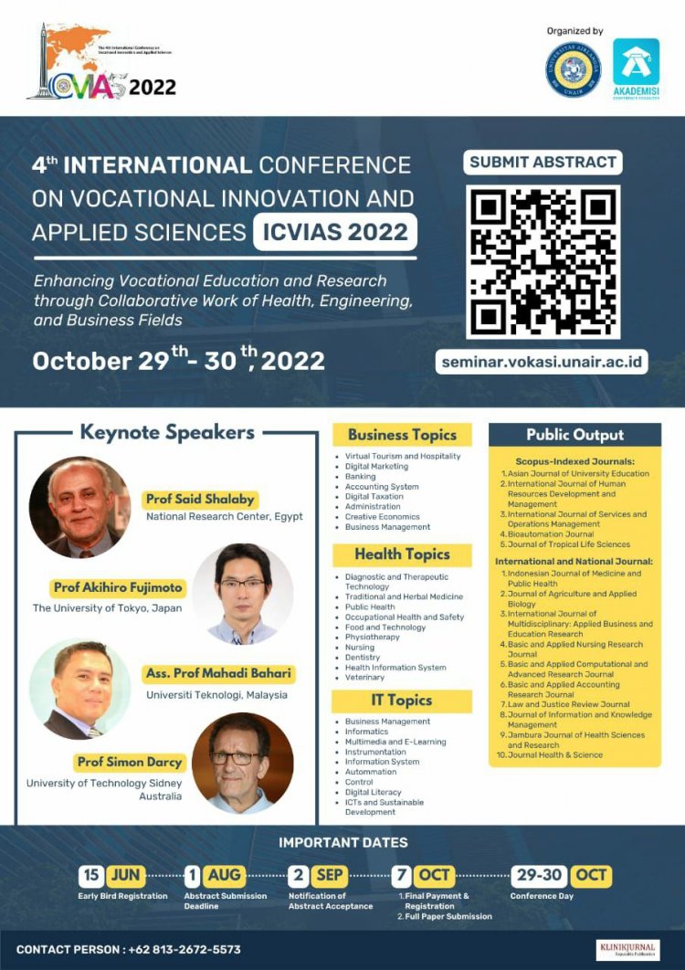 [29-30 Okt 2022] 4th INTERNATIONAL CONFERENCE ON VOCATIONAL INNOVATION AND APPLIED SCIENCES (ICVIAS) 2022