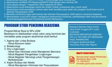 [Kesempatan Platinum] Beasiswa Parsial Pendidikan Program S2 Universitas Gadjah Mada 2022