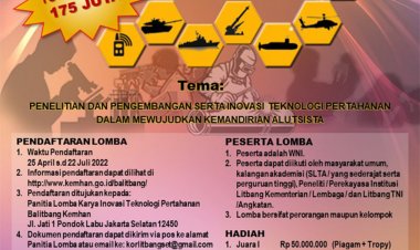 [Kesempatan Platinum, 25 April - 22 Juli 2022] LOMBA KARYA INOVASI TEKNOLOGI PERTAHANAN 2022 | Kementerian Pertahanan RI