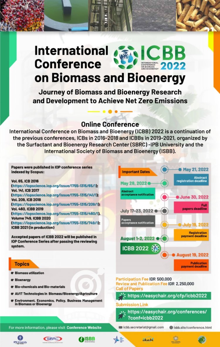 [Agustus 2022] International Conference on Biomass and Bioenergy (ICBB 2022)