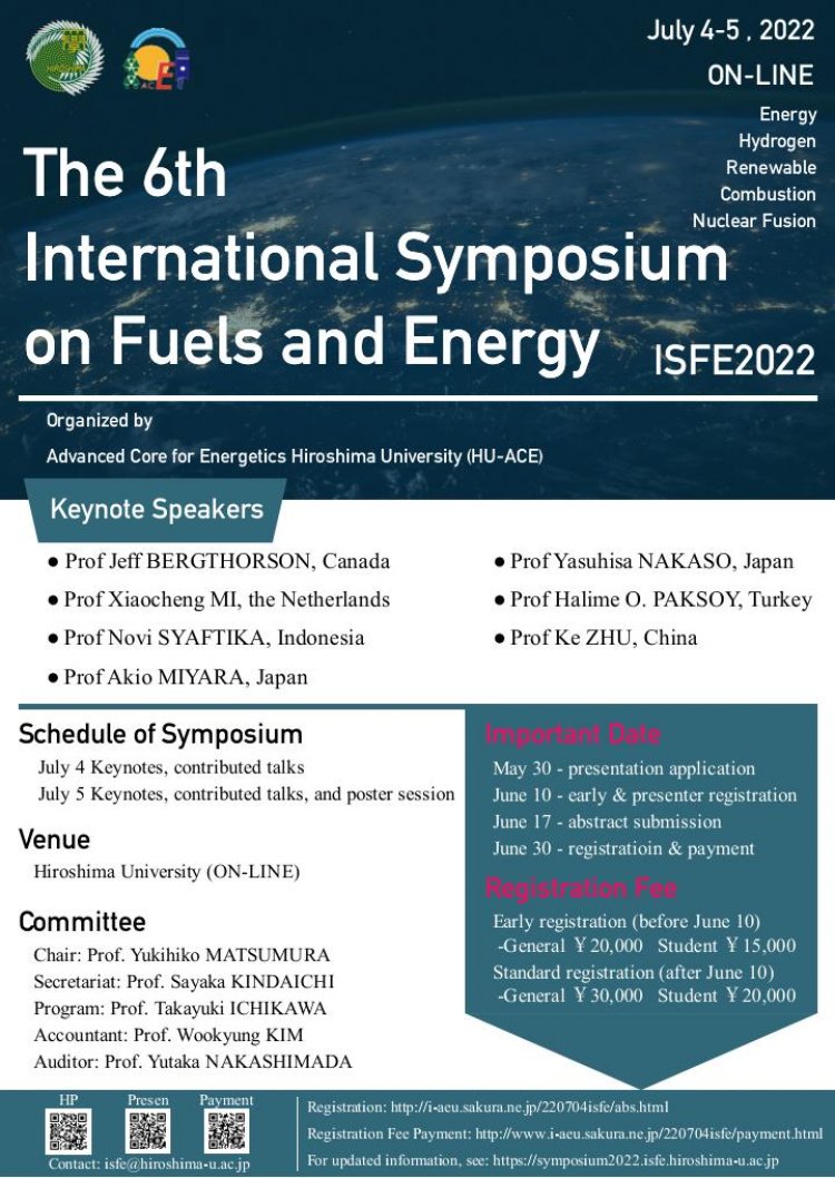 [July 2022] The 6th International Symposium on Fuels and Energy