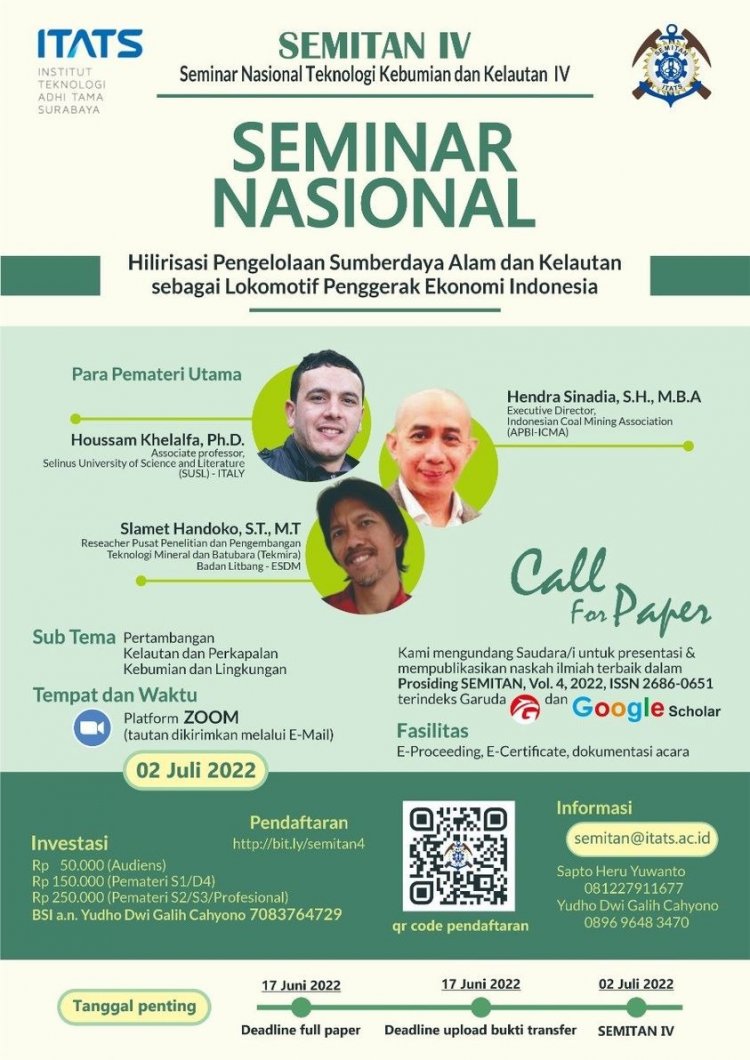 [2 Juli 2022] Seminar Nasional Teknologi Kebumian dan Kelautan IV