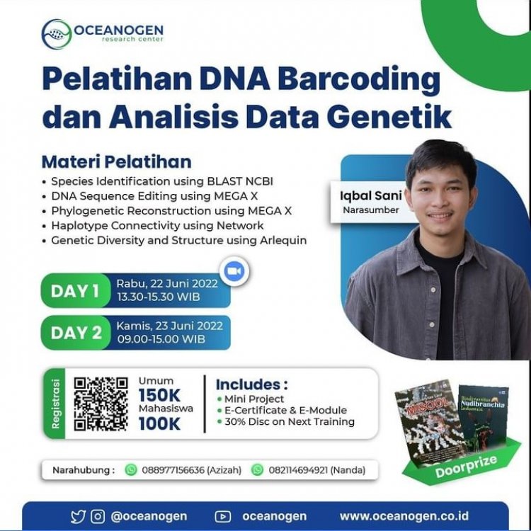 [22-23 Juni 2022] Pelatihan DNA Barcoding dan Analisis Data Genetik