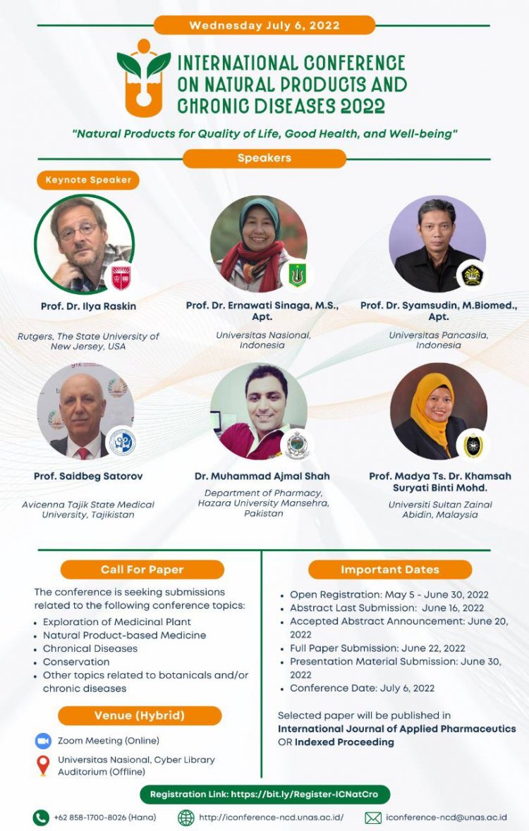 [6 Juli 2022] International Conference on Natural Products and Chronic Disease 2022