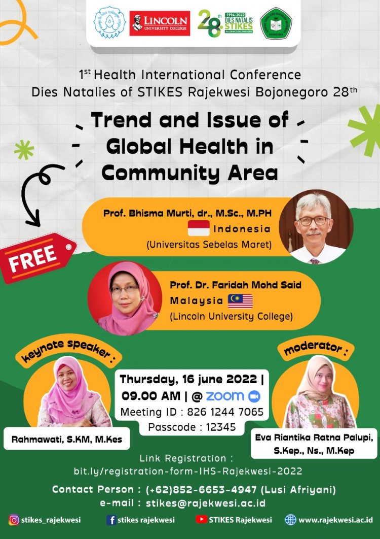 [16 Juni 2022] 1st Health International Conference-"Trend and Issue of Global Health in Community Area" Gratis