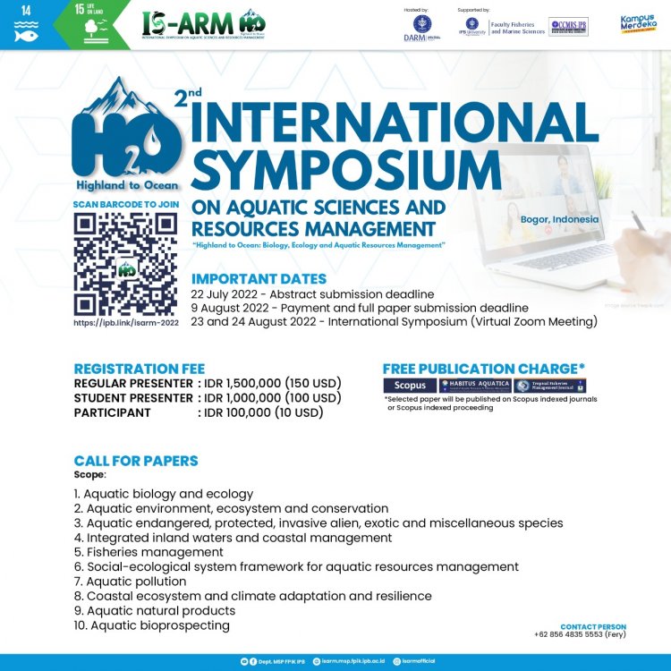 [23-24 Agustus 2022] 2nd International Symposium on Aquatic Sciences and Resources Management