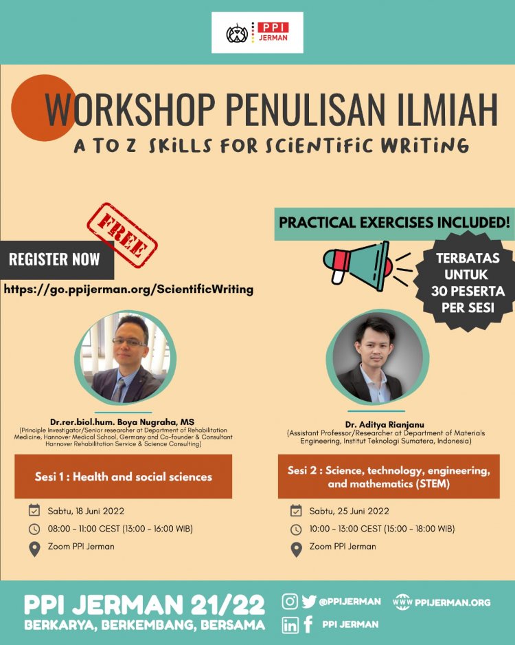 [25 Jun 2022] WORKSHOP PENULISAN ILMIAH: A to Z skills for scientific writing