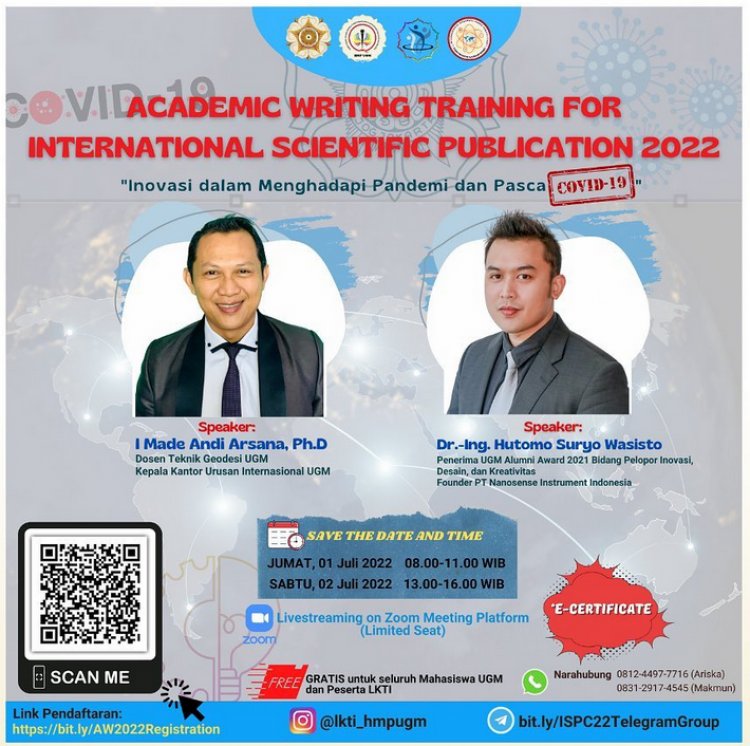 [1&2 Juli 2022] Academic Writing Training For International Scientific Publication 2022
