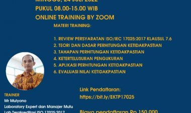 [24 Juli 2022] Estimasi Ketidakpastian dalam Pengukuran | ISO/IEC 17025:2017