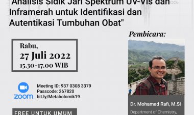 [27 Juli 2022] Analisis Sidik Jari Spektrum UV-Vis dan Inframerah untuk Identifikasi dan Autentikasi Tumbuhan Obat | FREE WEBINAR