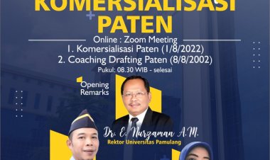 [1&8 Agustus 2022] Workshop Komersialisasi Paten