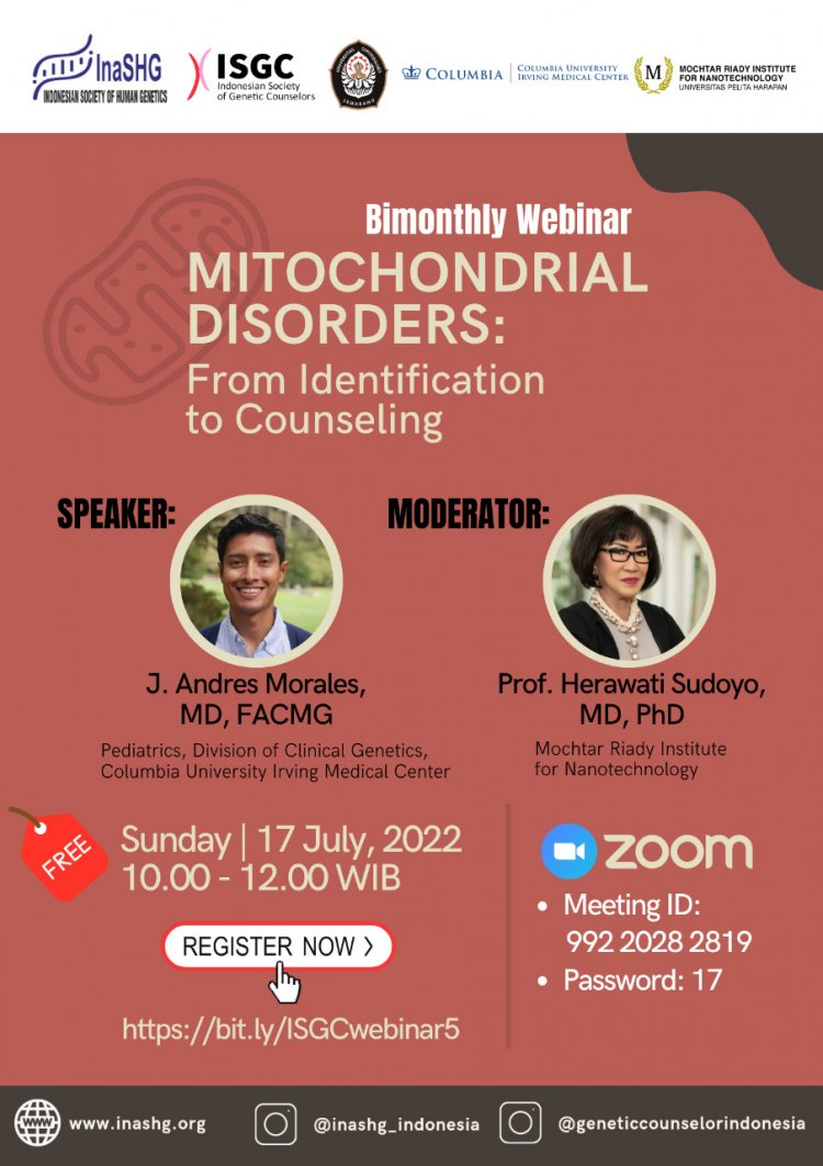 [17 Juli 2022] Mitochondrial Disorders: From Identification to Counseling