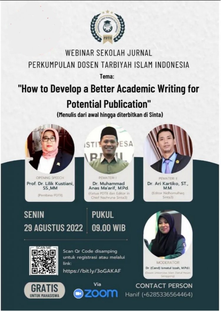 [29 Agutus 2022] How to Develop a Better Academic Writing for Potential Publication Gratis