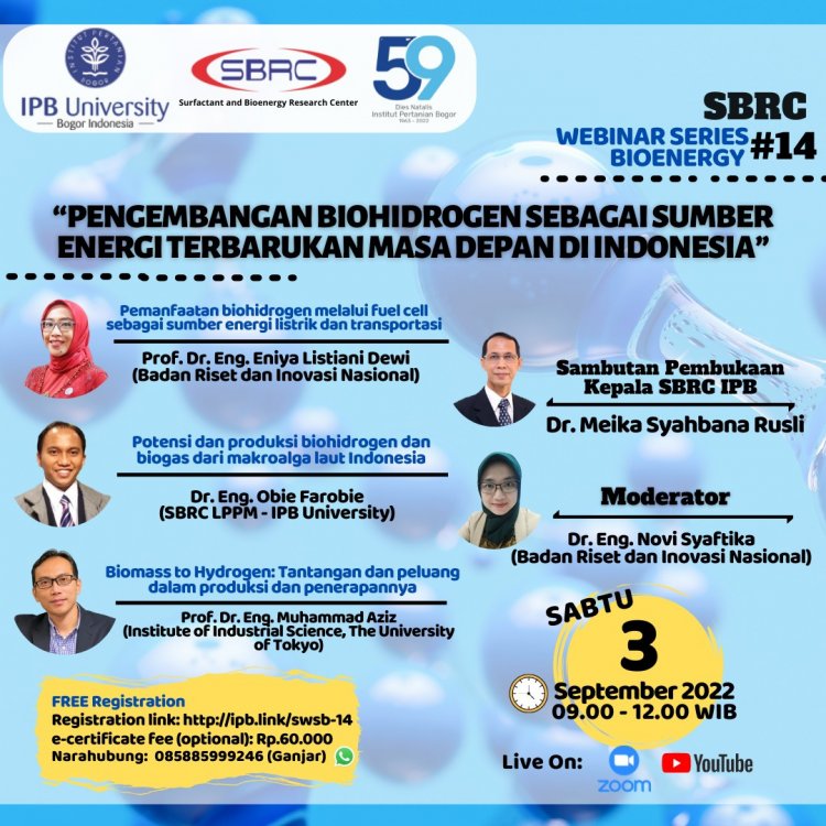 [3 September 2022] Pengembangan Biohidrogen sebagai Sumber Energi Terbarukan Masa Depan Indonesia