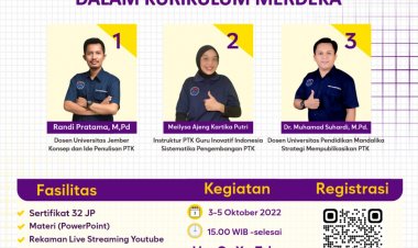 [3-5 Oktober 2022] MENULIS PENELITIAN TINDAKAN KELAS DALAM KURIKULUM MERDEKA (32 JP) GRATIS