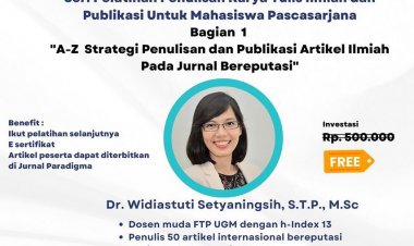 [15 Oktober 2022] A-Z Strategi Penulisan dan Publikasi Artikel Ilmiah pada Jurnal Bereputasi