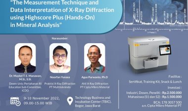 [9-10 November 2022] The Measurement Technique and Data Interpretation of X-Ray Diffraction using Highscore Plus (Hands-On) in Mineral Analysis