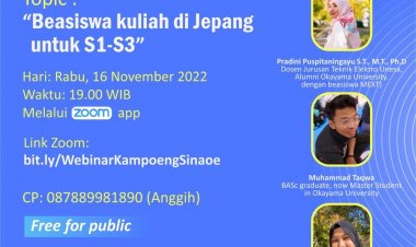 [16 November 2022] Sharing Online | Beasiswa Kuliah di Jepang untuk S1-S3