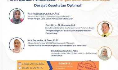 [29 November 2022] Peran Gizi dan Pemanfaatan Pangan Lokal dalam Mencapai Derajat Kesehatan Optimal