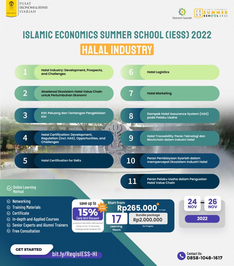 [24-26 November 2022] Islamic Economics Summer School (IESS) 2022 - Halal Industry