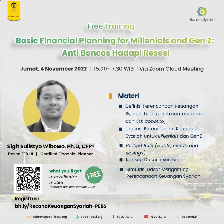 [4 November 2022] Free Training | Basic Financial Planning For Millenials And Gen Z: Anti Boncos Hadapi Resesi