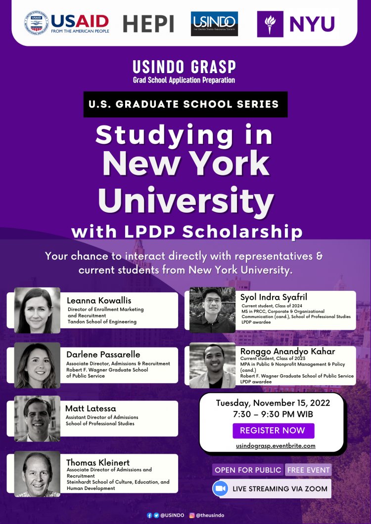 [15 November 2022] Studying in New York University with LPDP Scholarship