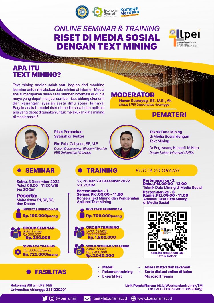 [3-27-28-29 Desember 2022] Online Seminar dan Training Riset di Media Sosial dengan Text Mining