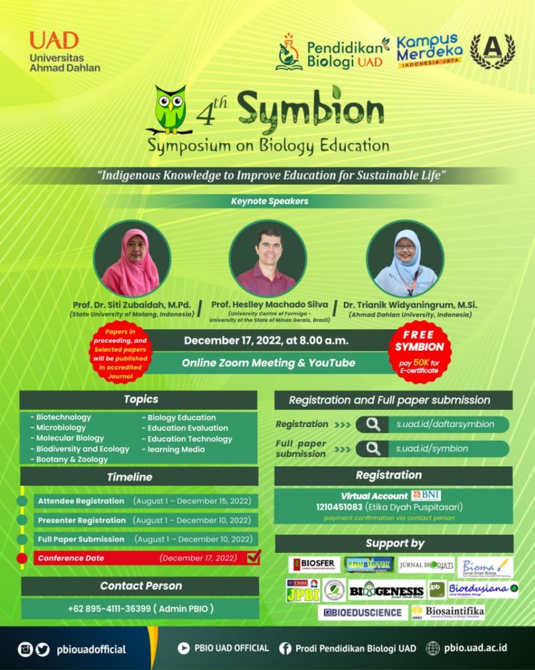 [17 Desember 2022] The 4th Symbion | Symposium on Biology Education
