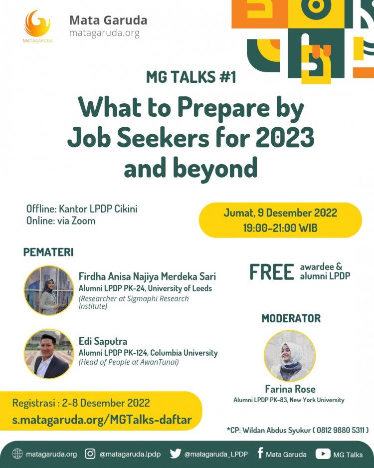 [9 Desember 2022] What to Prepare by Job Seekers for 2023 and Beyond | MataGaruda Talks #1