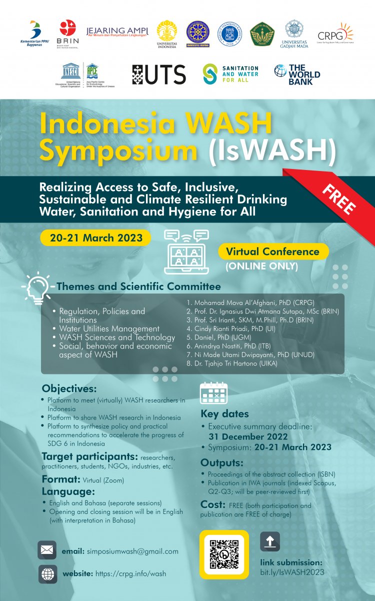 [20-21 Maret 2023] Indonesian Water, Sanitation, and Hygiene Symposium 2023 (IsWASH 2023)