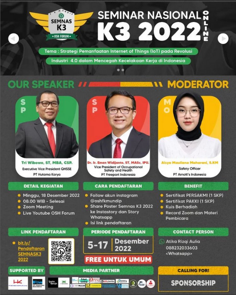 [18 Desember 2022 ] Strategi Pemanfaatan Internet of Things (IoT) pada Revolusi Industri 4.0 dalam Mencegah Kecelakaan kerja di Indonesia