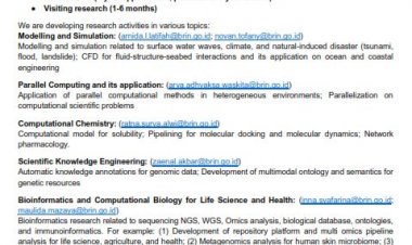 [Kesempatan Emas] Post-Doctoral, Research Fellow, and Visiting Research Pusat Riset Komputasi BRIN