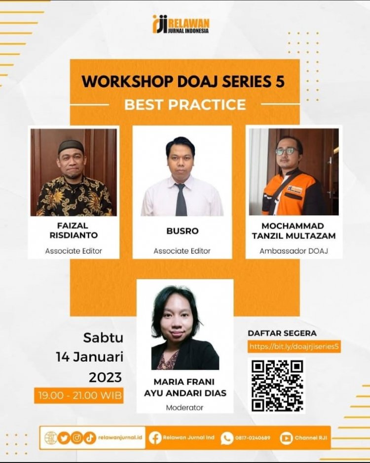 [14 Januari 2023] Workshop DOAJ Series 5 Best Practice