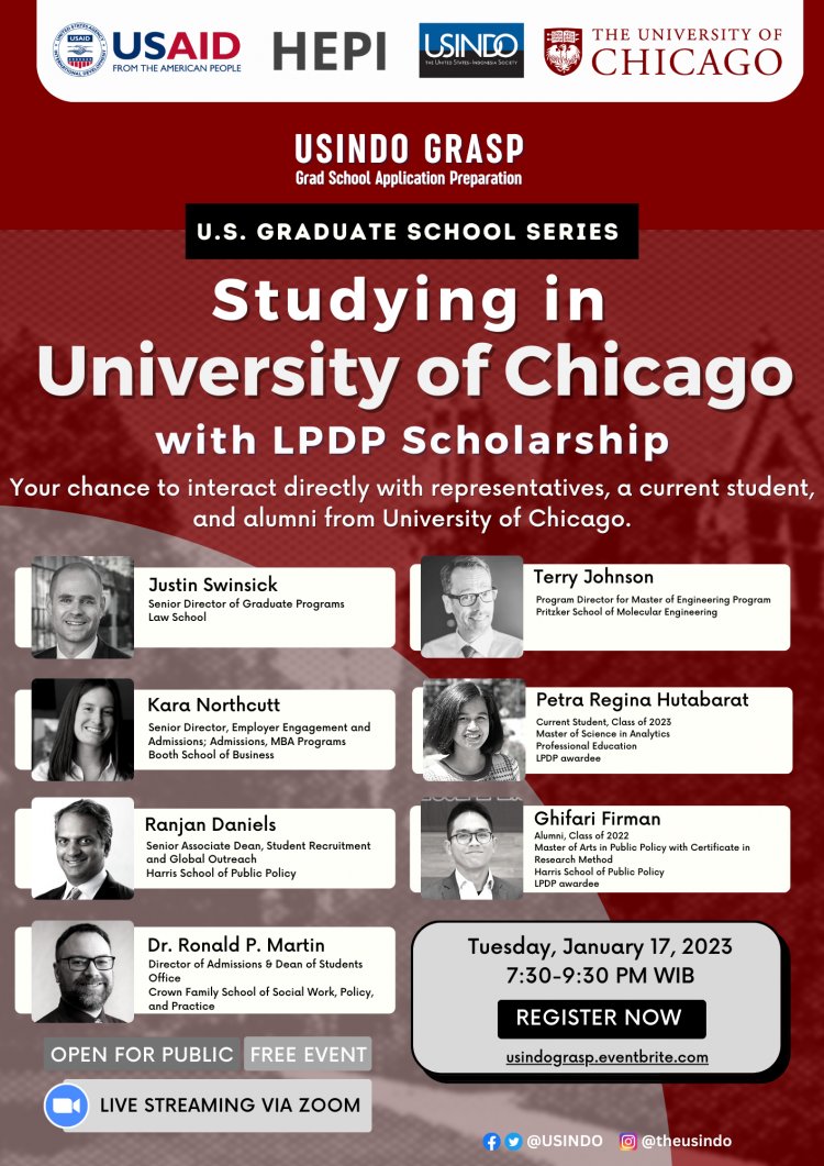 [17 Januari 2023] Studying in University of Chicago with LPDP Scholarship