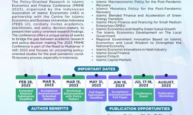 [17 - 18 Juli 2023] Policy-Oriented Research in Islamic Economics and Finance Conference (PRIME)