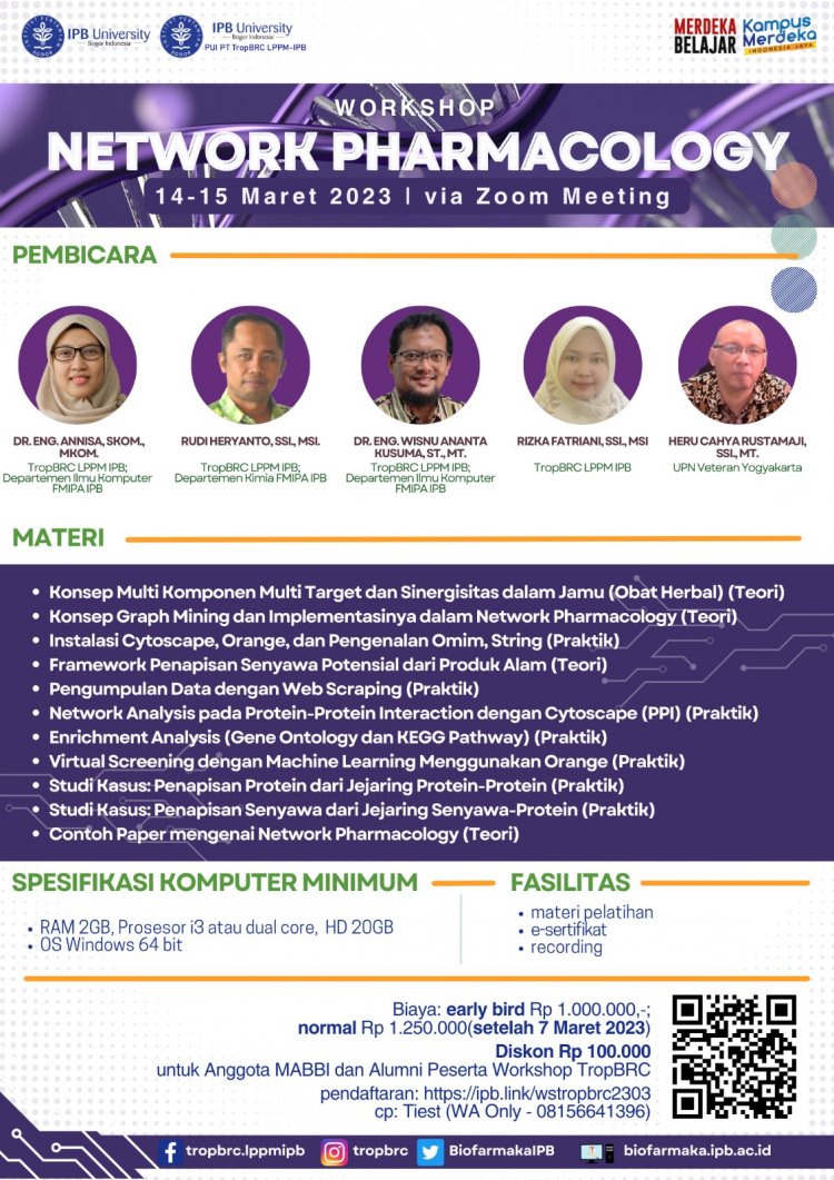 [14-15 Maret 2023] Workshop Network Pharmacology 2023