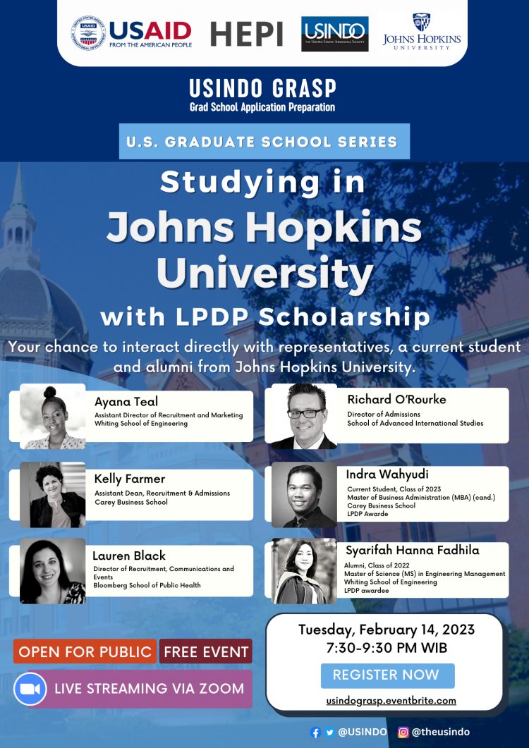 [14 Februari 2023] Studying in Johns Hopkins University with LPDP Scholarship