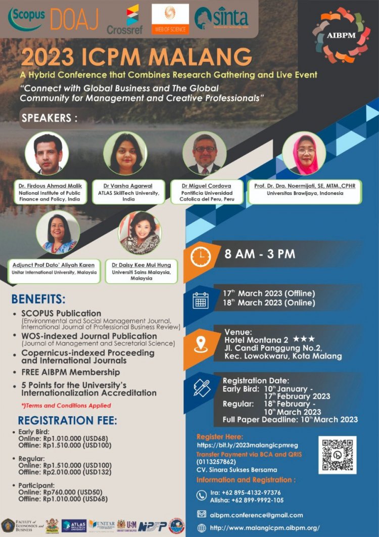 [17-18 Maret 2023] Malang International Conference of Project Management (ICPM)
